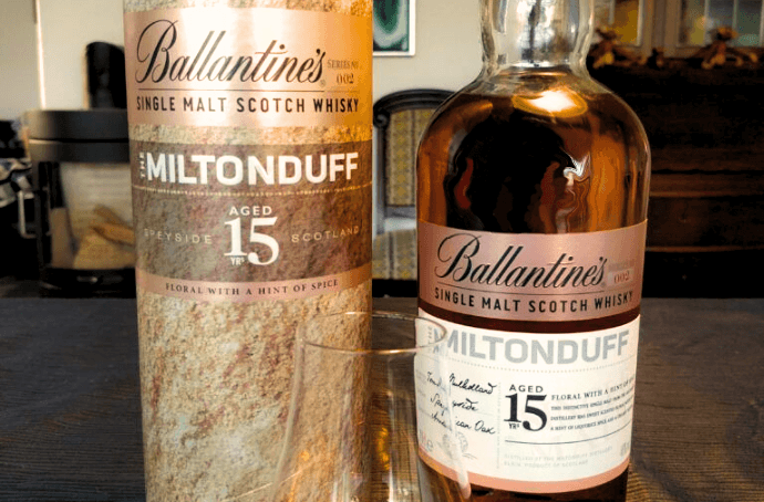 BALLANTINES THE MILTONDUFF 15YO WHISKY SINGLE MALT label